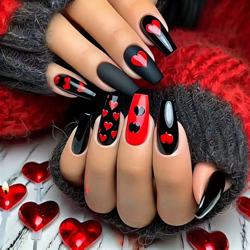 Artistic Heart-Designed Nail Art Bowlift