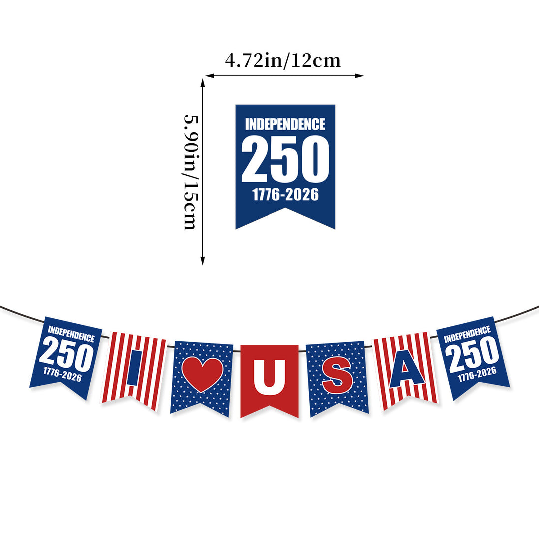 Unisex nan bunting with star motifs and stripes, weatherproof polyester party decoration Bowlift