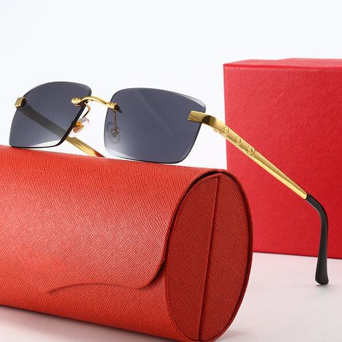 Women's fashionable sunglasses in elegant rectangular design with high-quality metal frame Bowlift