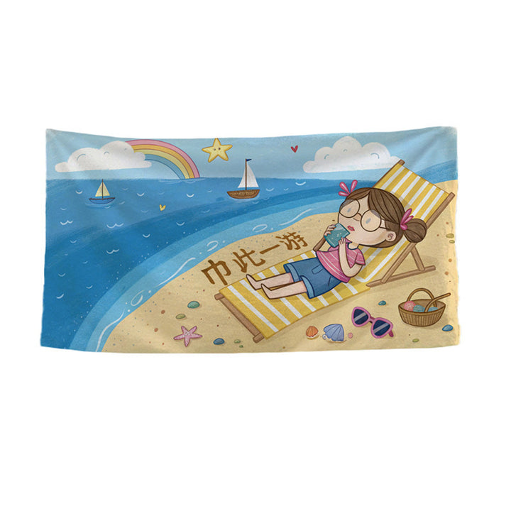 Women's beach towel with vibrant palm motif Bowlift