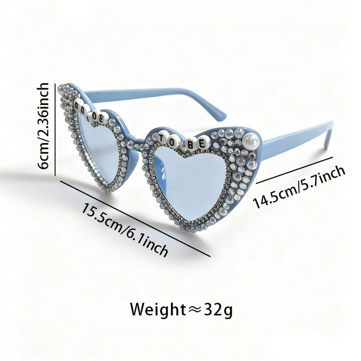 Heart-Shaped Pearl-Embellished Sunglasses Bowlift