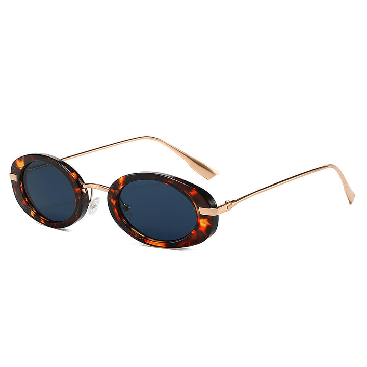 Vintage Oval Sunglasses with Metal Accents Bowlift