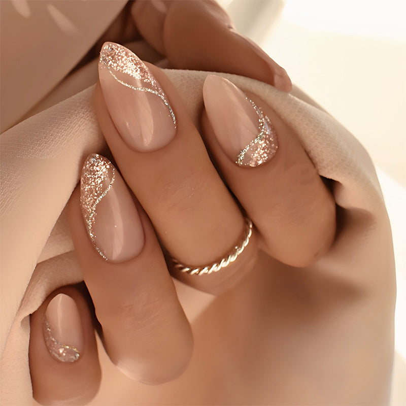 Glittering Elegant Press-On Nail Set Bowlift
