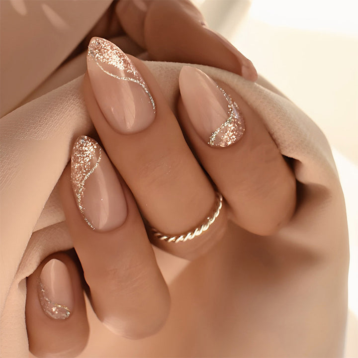 Glittering Elegant Press-On Nail Set Bowlift