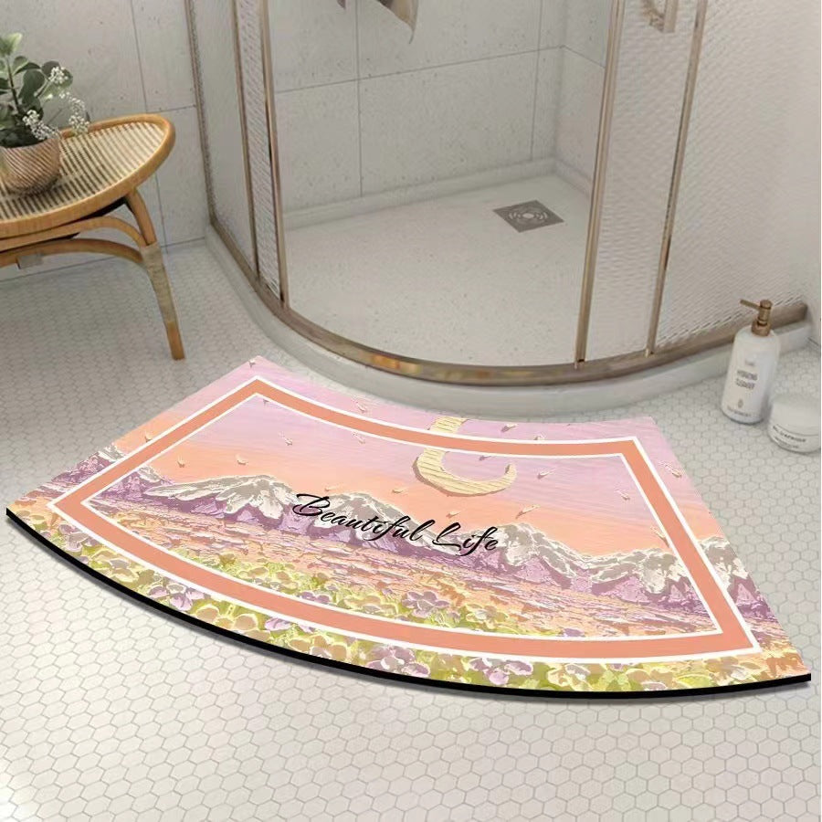 Artistic Curved Bath Mat Bowlift