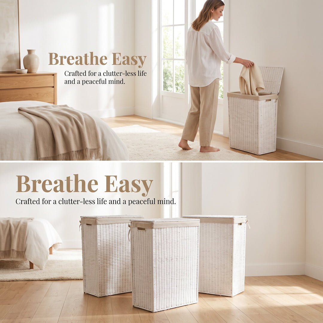 High-quality laundry basket made of natural wicker Bowlift