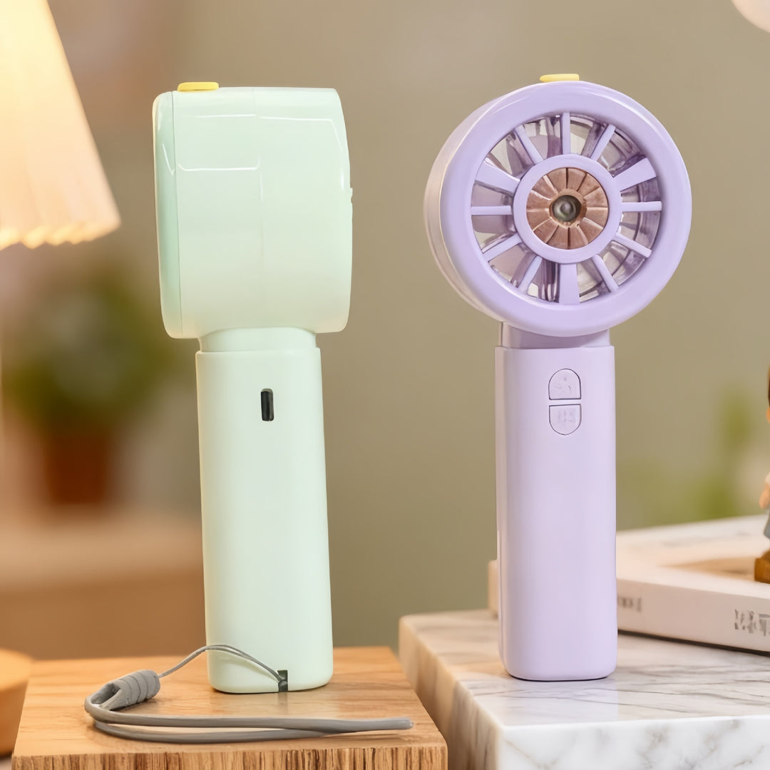 Women's Portable Mini Hand Fan with Spray Function Bowlift