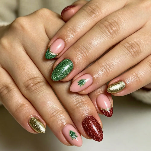 Festive Artful Nail Design Bowlift
