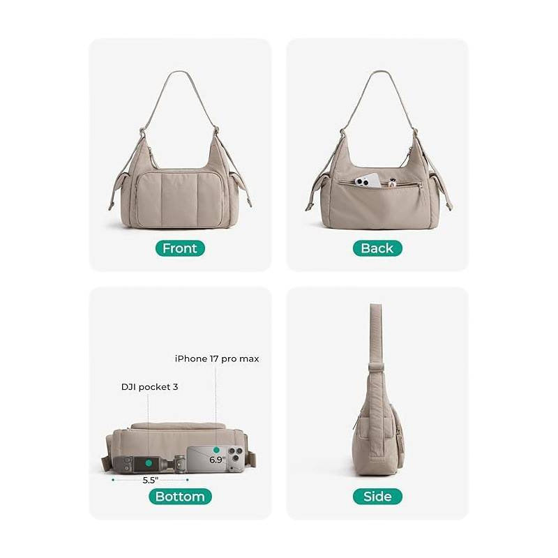 Fashionable shoulder bag with multifunctional compartments Bowlift