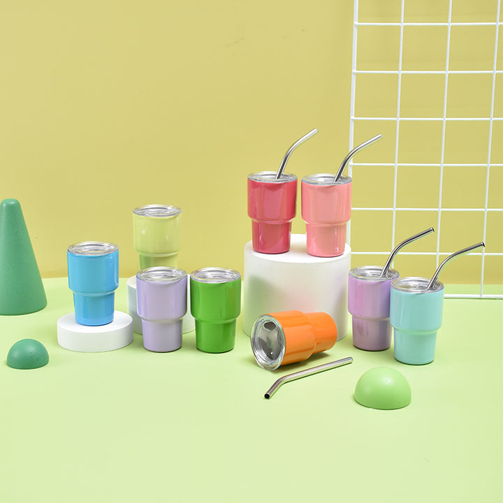Unisex Insulated Drinking Cup with Stainless Steel Straw Bowlift