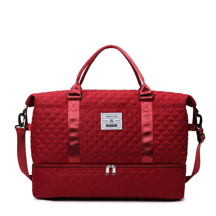 Multi-Pocket Quilted Duffle Bag