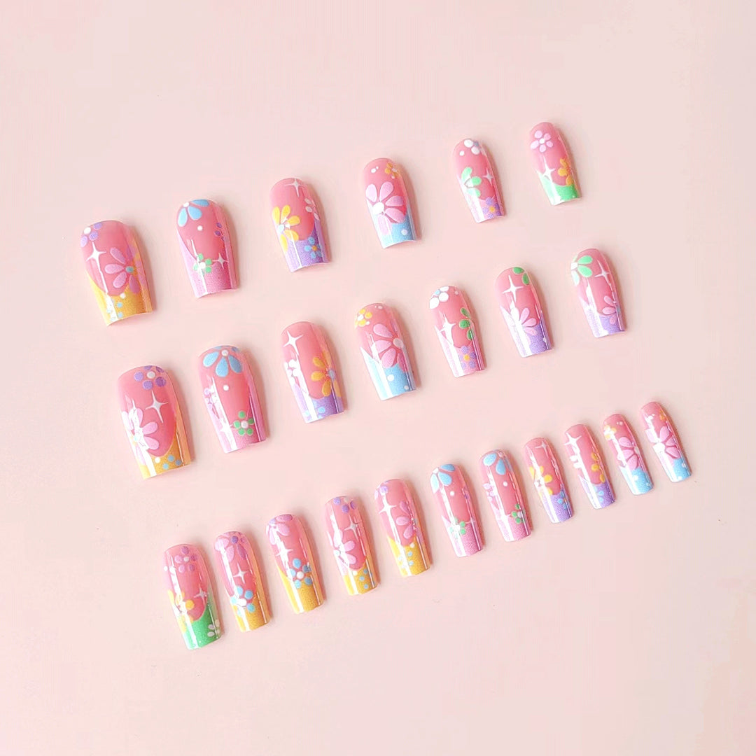 Artificial nail tips with floral designs Bowlift