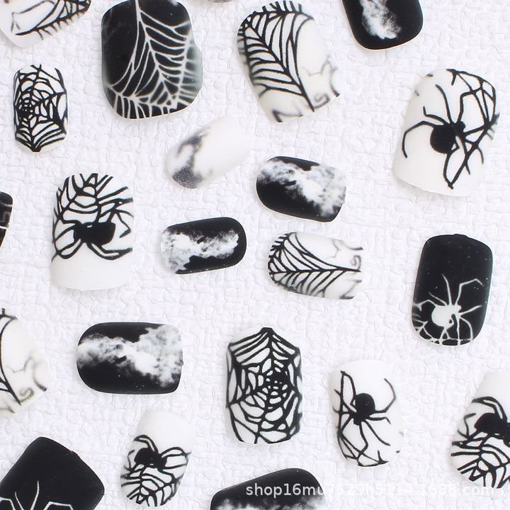 Spooky Spider-Themed Press-On Nails Bowlift