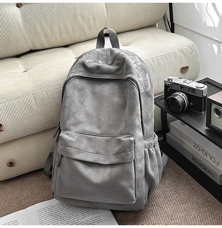 Casual Suede School Backpack Bowlift