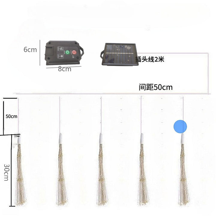 Solar-Powered Starburst Hanging LED Garden Lights With Waterproof Firework-Shaped Clusters And Automatic Dusk-To-Dawn Sensor Bowlift