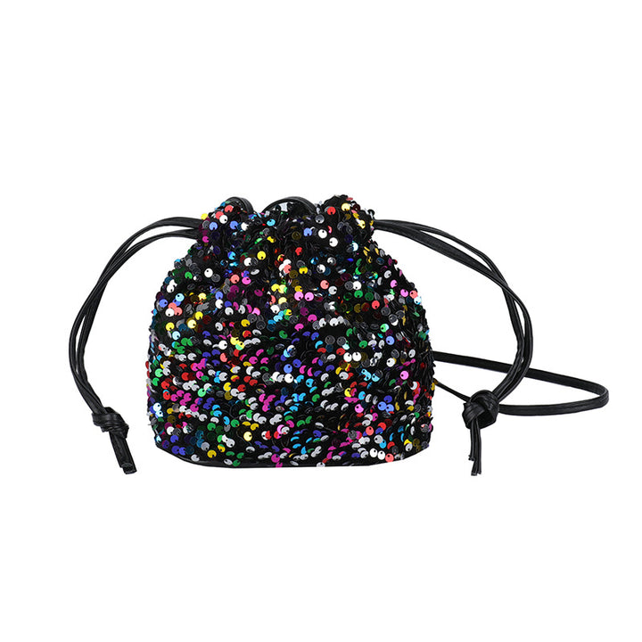 Glittery Sequin Drawstring Mini Bag Bowlift