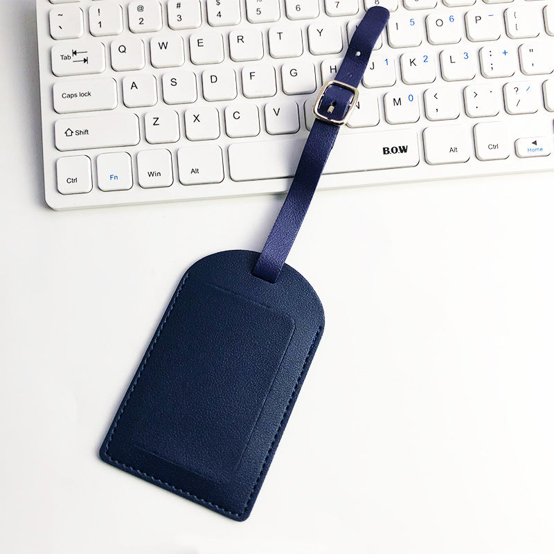 Premium Leather Luggage Tag with Adjustable Strap and ID Window Bowlift