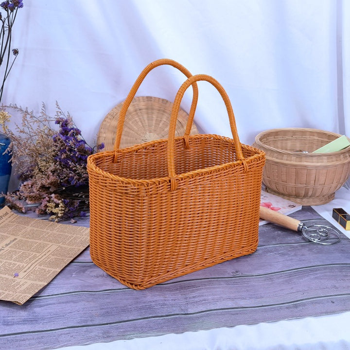 Women timeless rattan shopping basket Bowlift