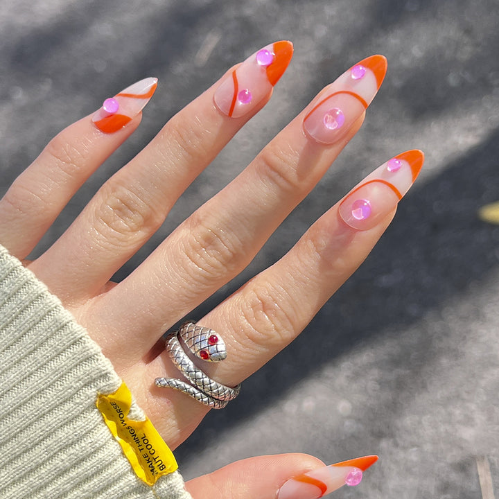 Artful Nail Extensions with Modern Accents Bowlift