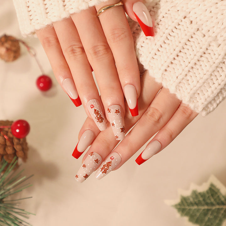 Artful Christmas nail art with original gingerbread motif Bowlift