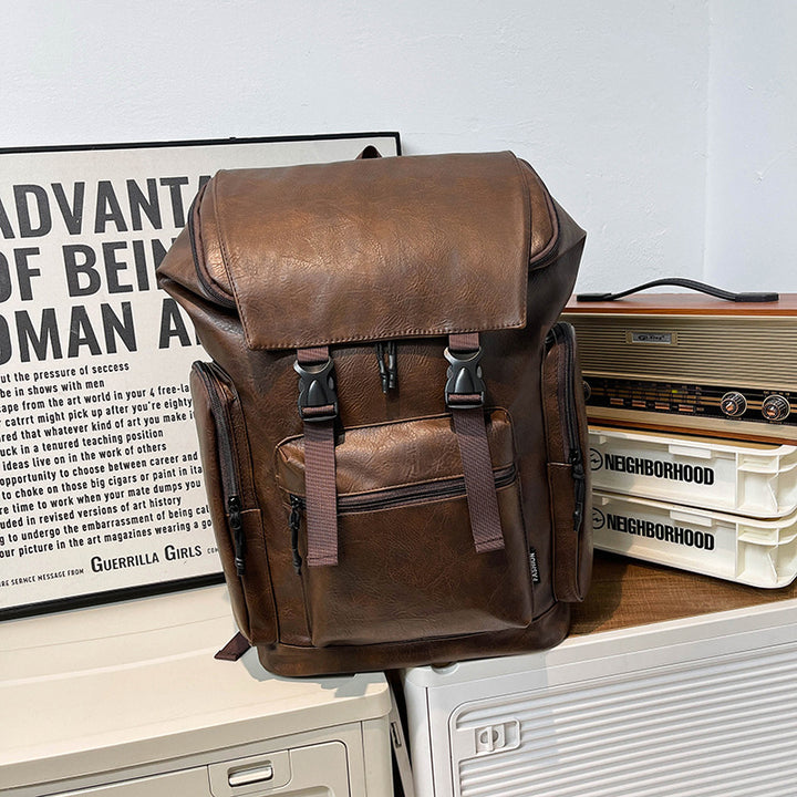 Vintage Style Leather Backpack Bowlift