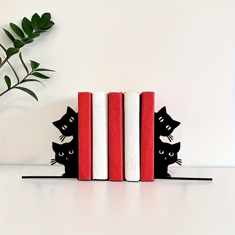 Cat-Themed Decorative Bookends