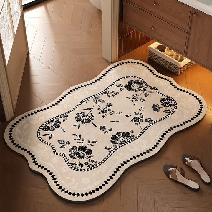Floral Design Bathroom Mat Bowlift