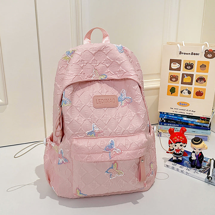 Quilted Butterfly Pattern Backpack