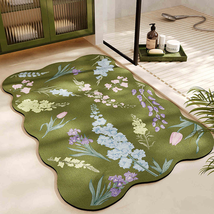 Floral Pattern Bath Mat Bowlift
