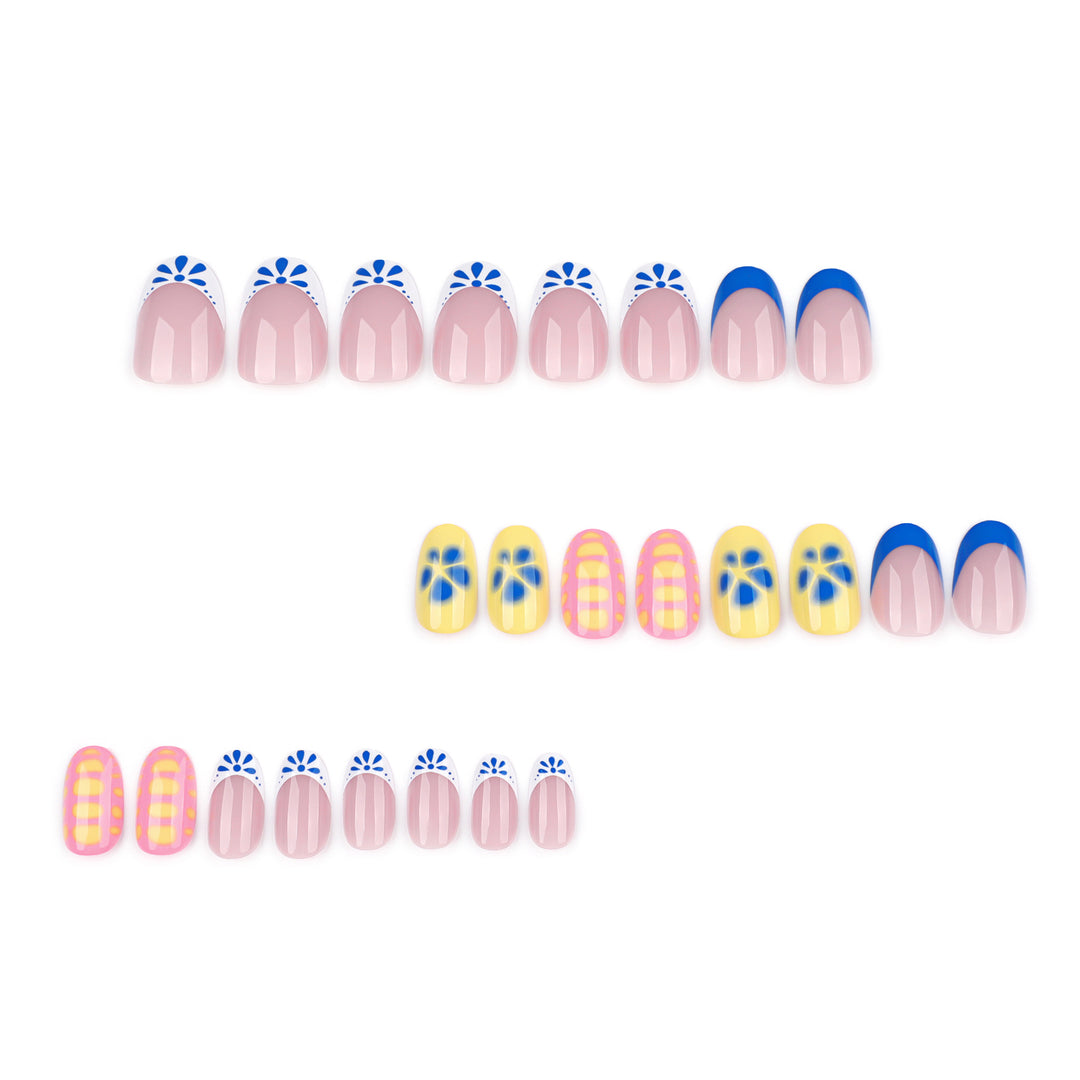 Artificial nail art with colorful summer design Bowlift