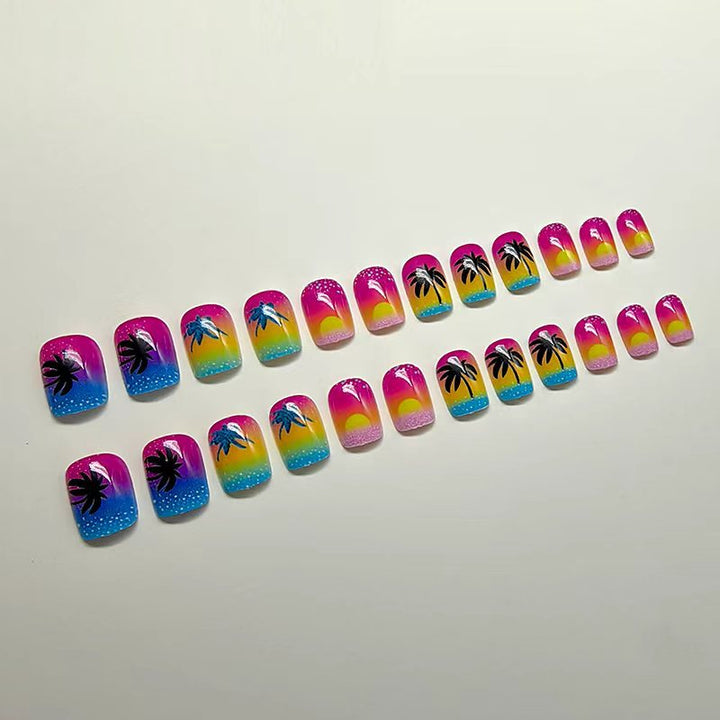 Tropical design artificial nails Bowlift