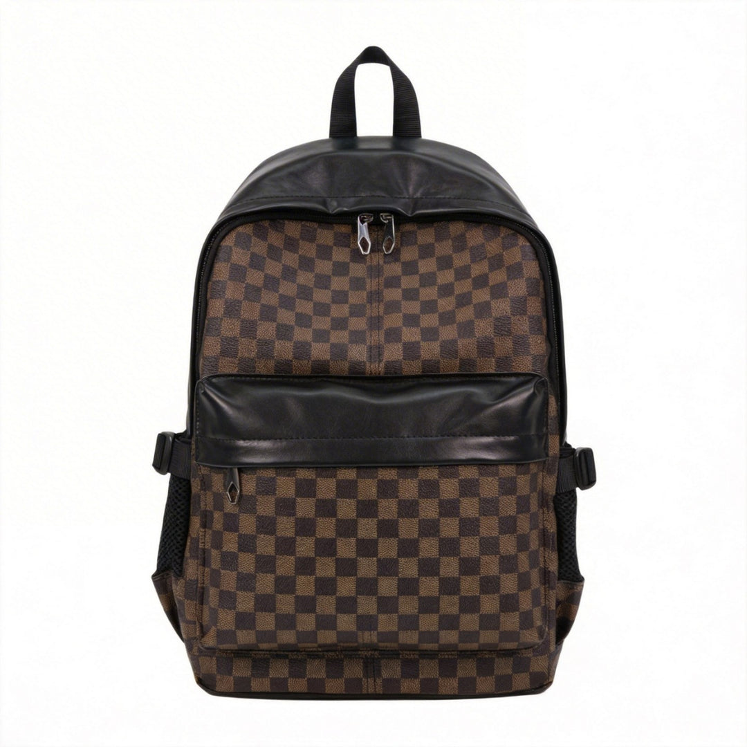 Trendy Checkerboard Design Backpack