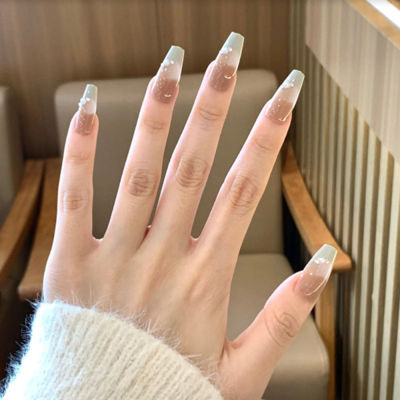 Artificial Nails Set with Glitter Design Bowlift