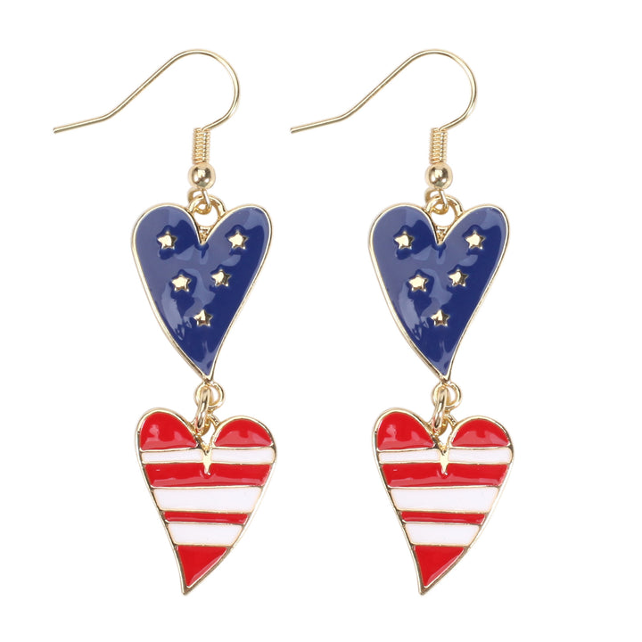 Women's filigree earrings in flag design with crystal stripes and enamel trim Bowlift