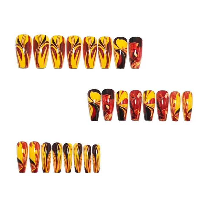 Artificial Nails in Elegant Autumn Design Bowlift