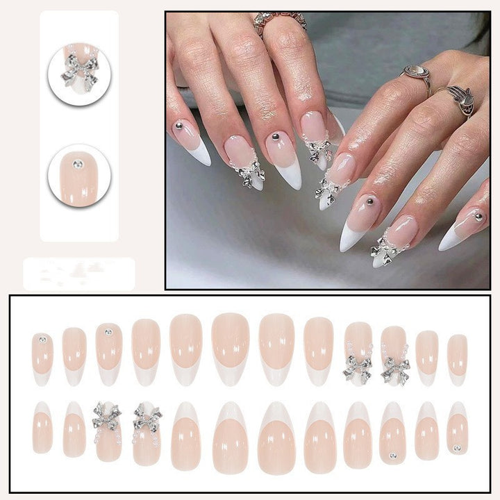 Glamorous artificial nail tips with elegant decorations Bowlift