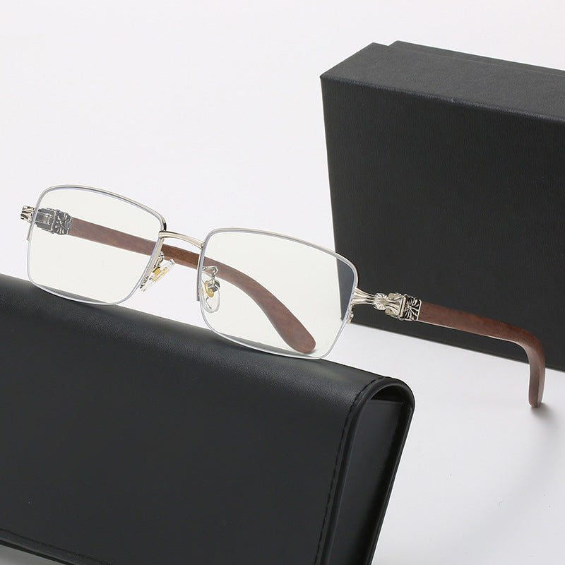 Ladies fashionable glasses with rectangular frame and high-quality wood details Bowlift