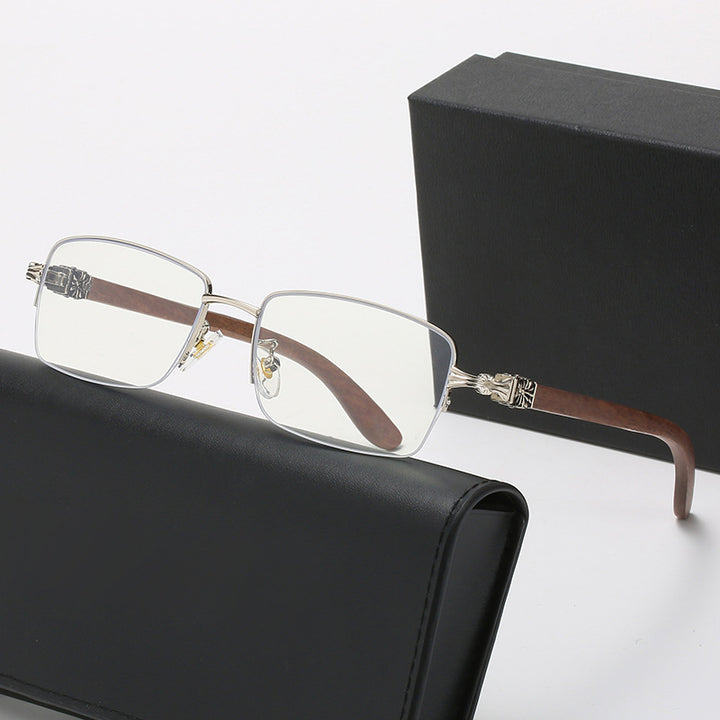 Ladies fashionable glasses with rectangular frame and high-quality wood details Bowlift
