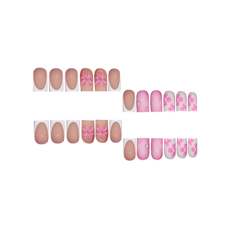 Floral Design Press-On Nail Art Extensions Bowlift