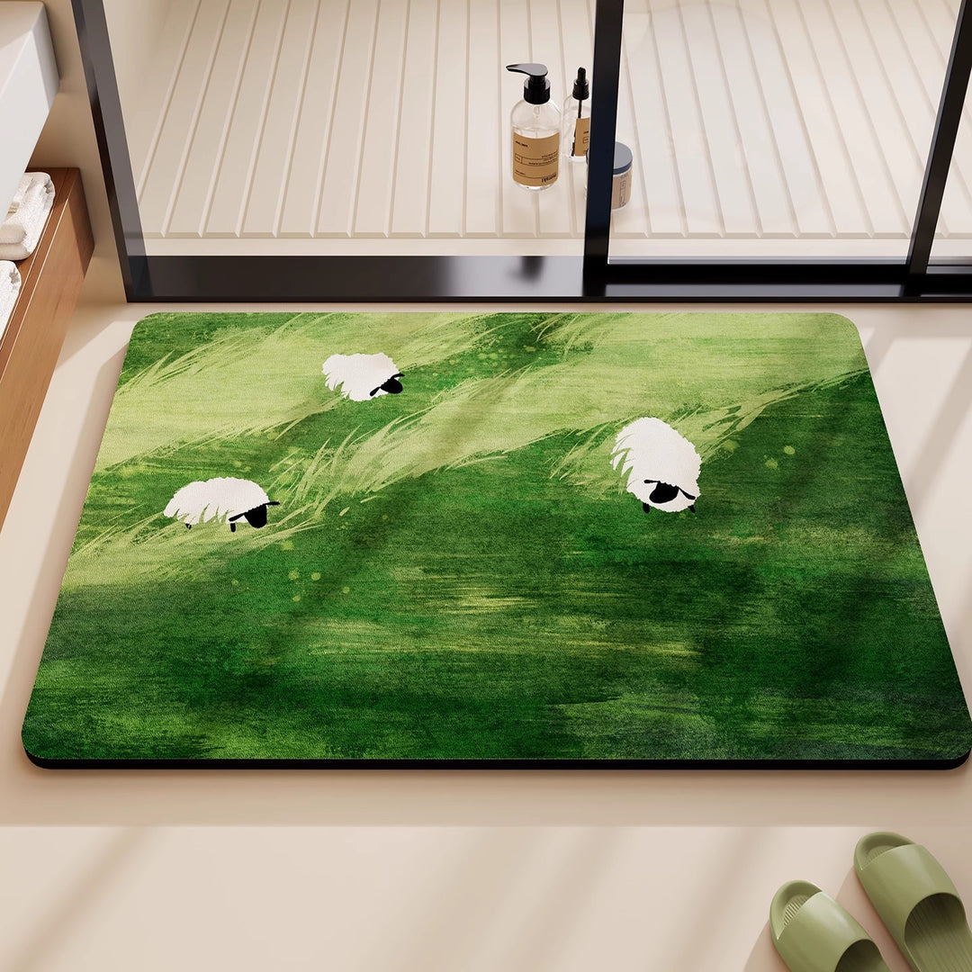 Playful Panda-Themed Bathroom Mat