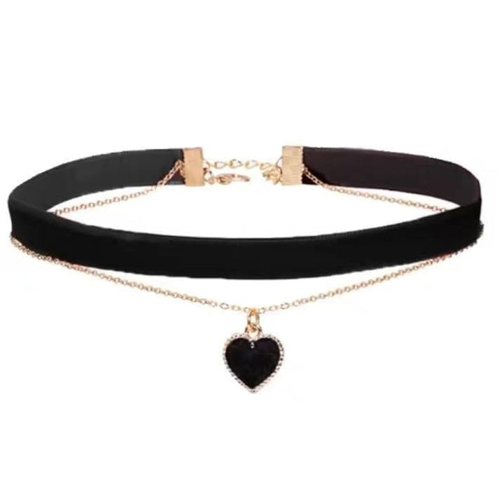 Velvet Heart Charm Choker Bowlift