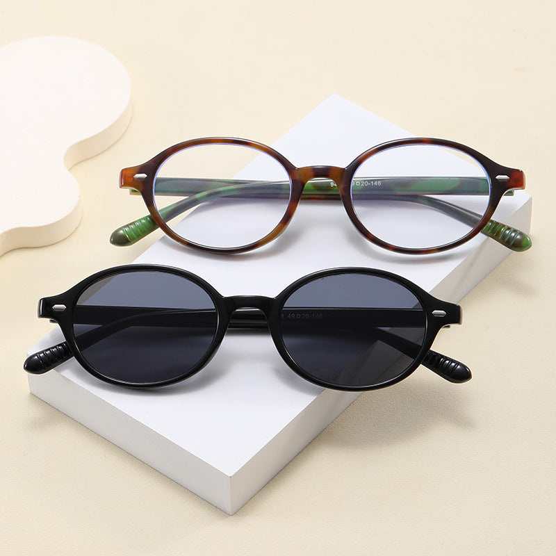 Women's fashionable round reading glasses with flexible plastic frame Bowlift
