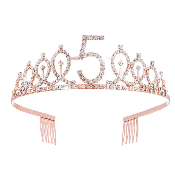 Women Glittering Tiaras with Festive Birthday Banner Bowlift