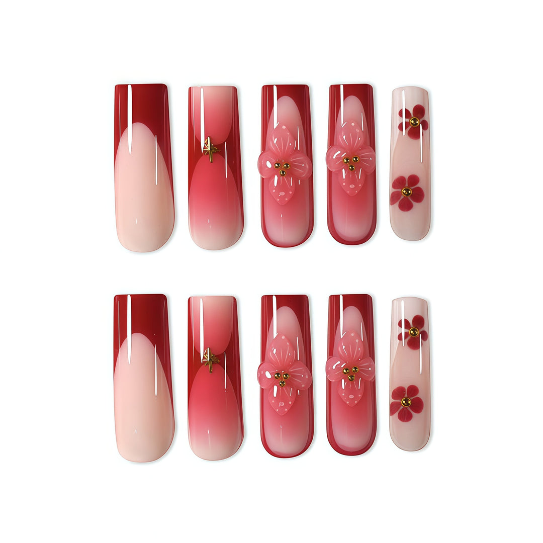 3D Floral Nail Art Enhancements Bowlift