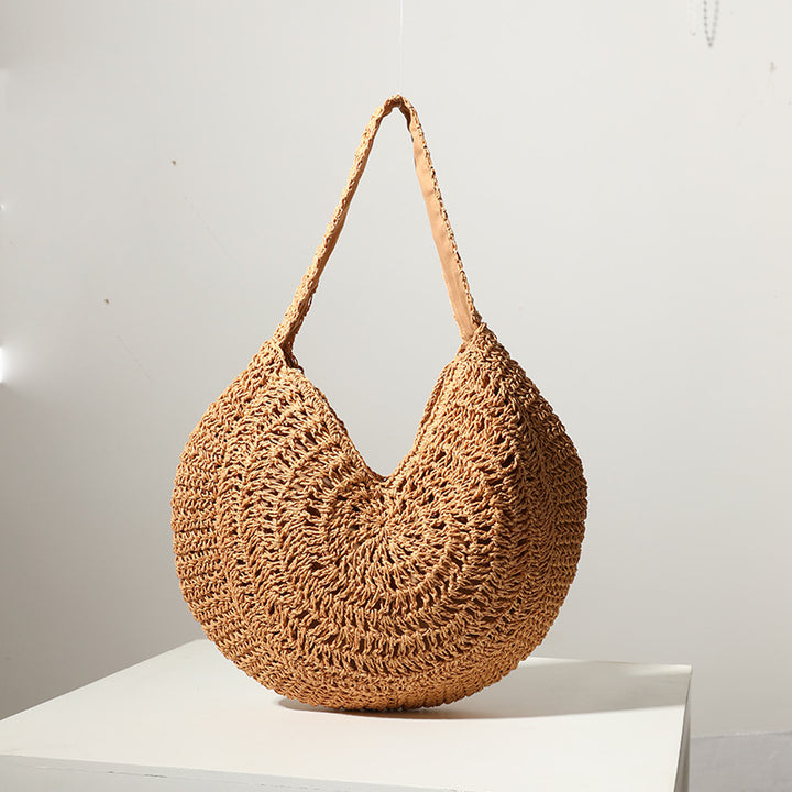 Crocheted Beach Bag in Artistic Spiral Design Bowlift