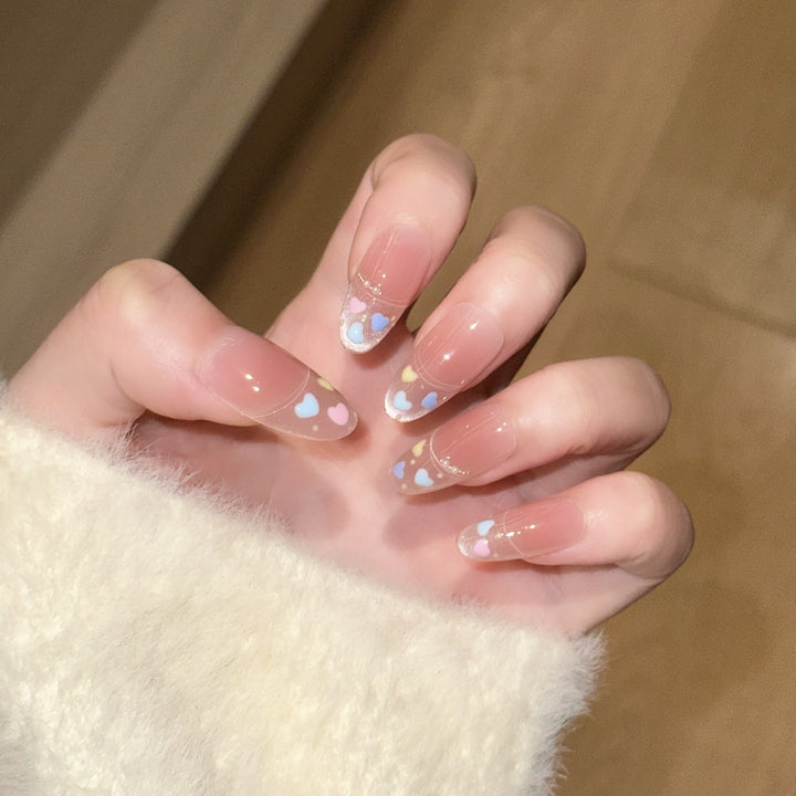 Heart-Themed Stiletto Press-On Nail Set Bowlift