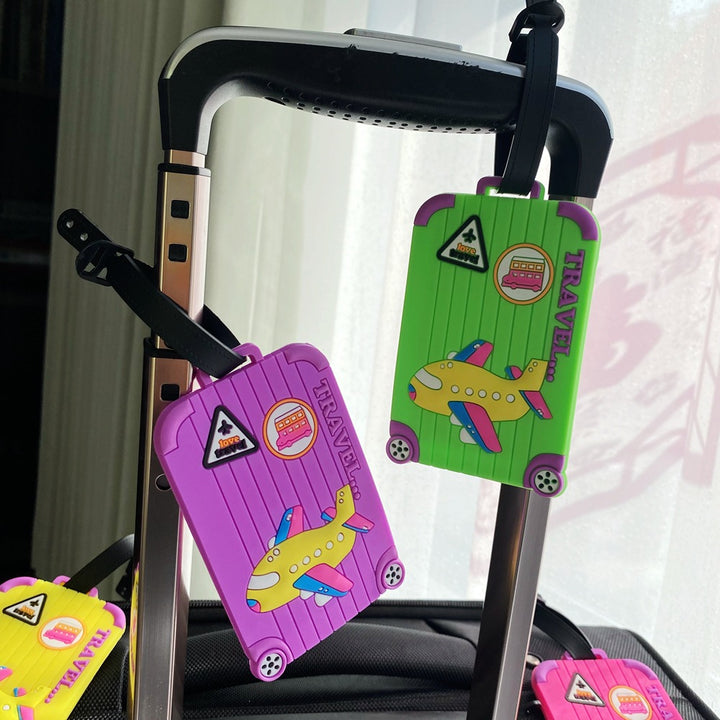 Cartoon Airplane-Themed Luggage Tag Bowlift