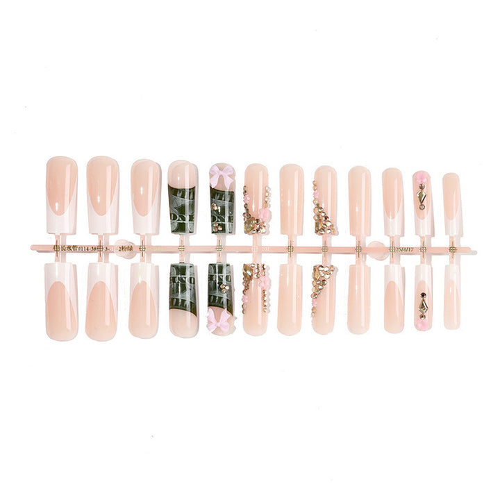 Acrylic Nail Set with Luxurious Decorations Bowlift