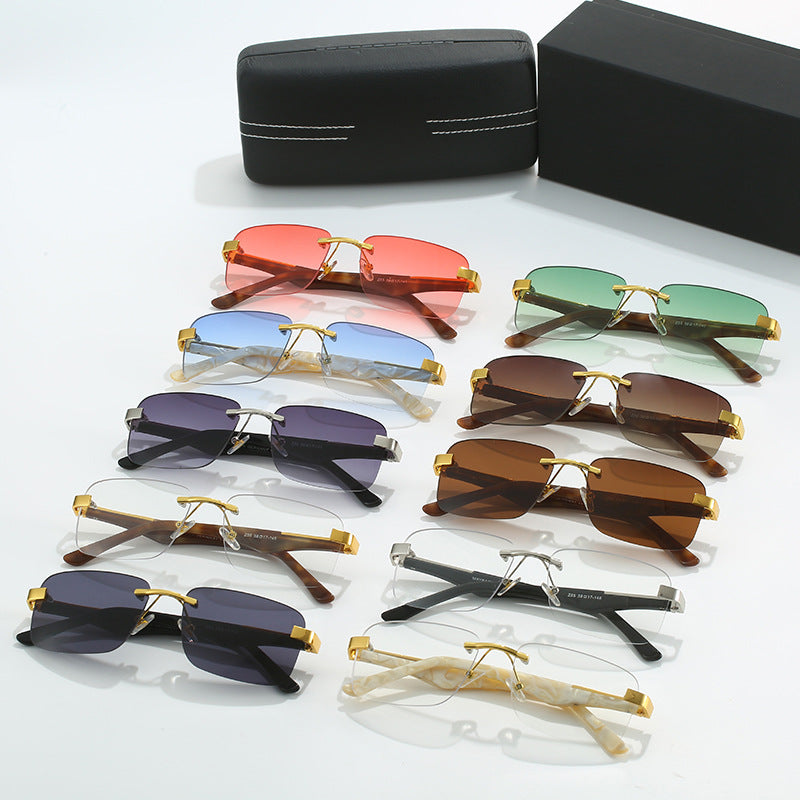 Women’s fashionable half-frame glasses with elegant metal and plastic mix Bowlift