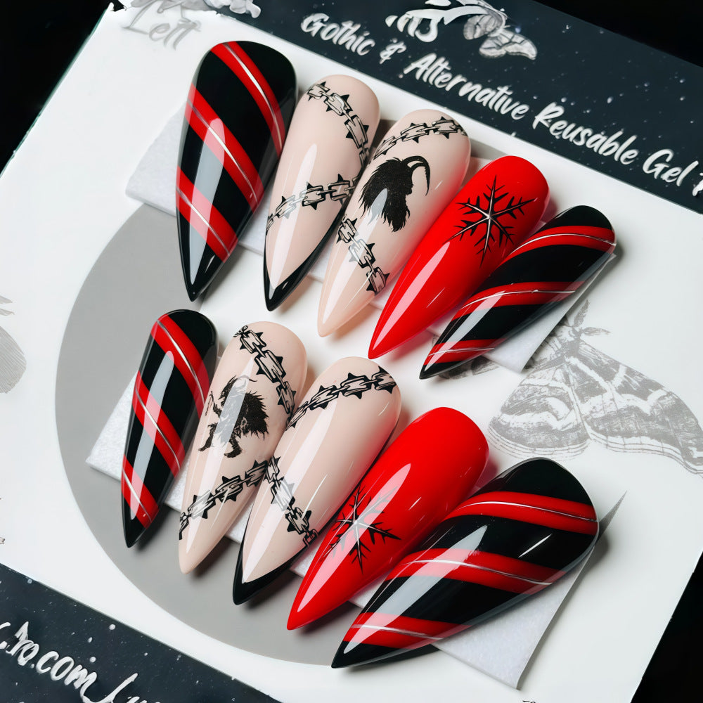 Creative Nail Design Set in Gothic Style Bowlift